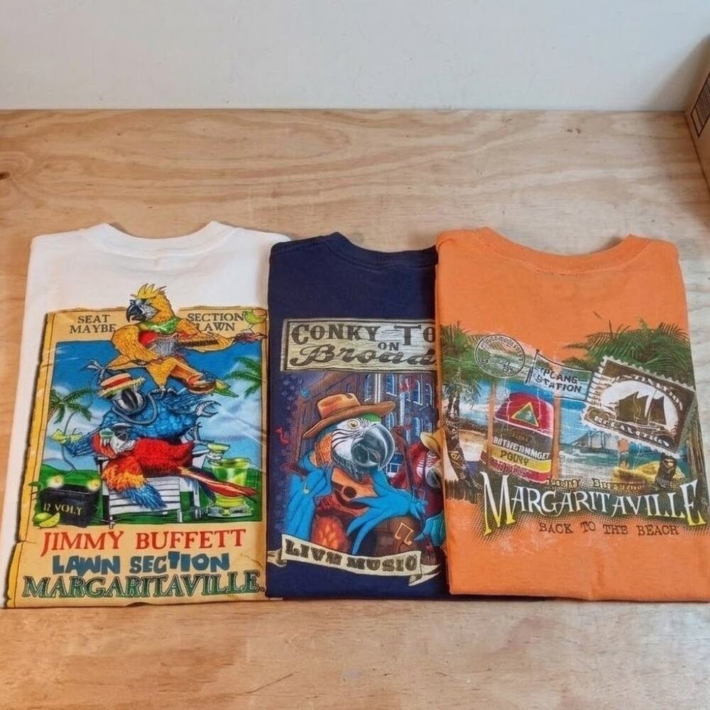 Jimmy Buffett Margaritaville T-Shirt Lot 3 Mens 2XL Key West Nashville Graphic